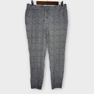 Joie Silk Pull On Ankle‎ Pants Black White Abstract Dot Print Career Work Medium